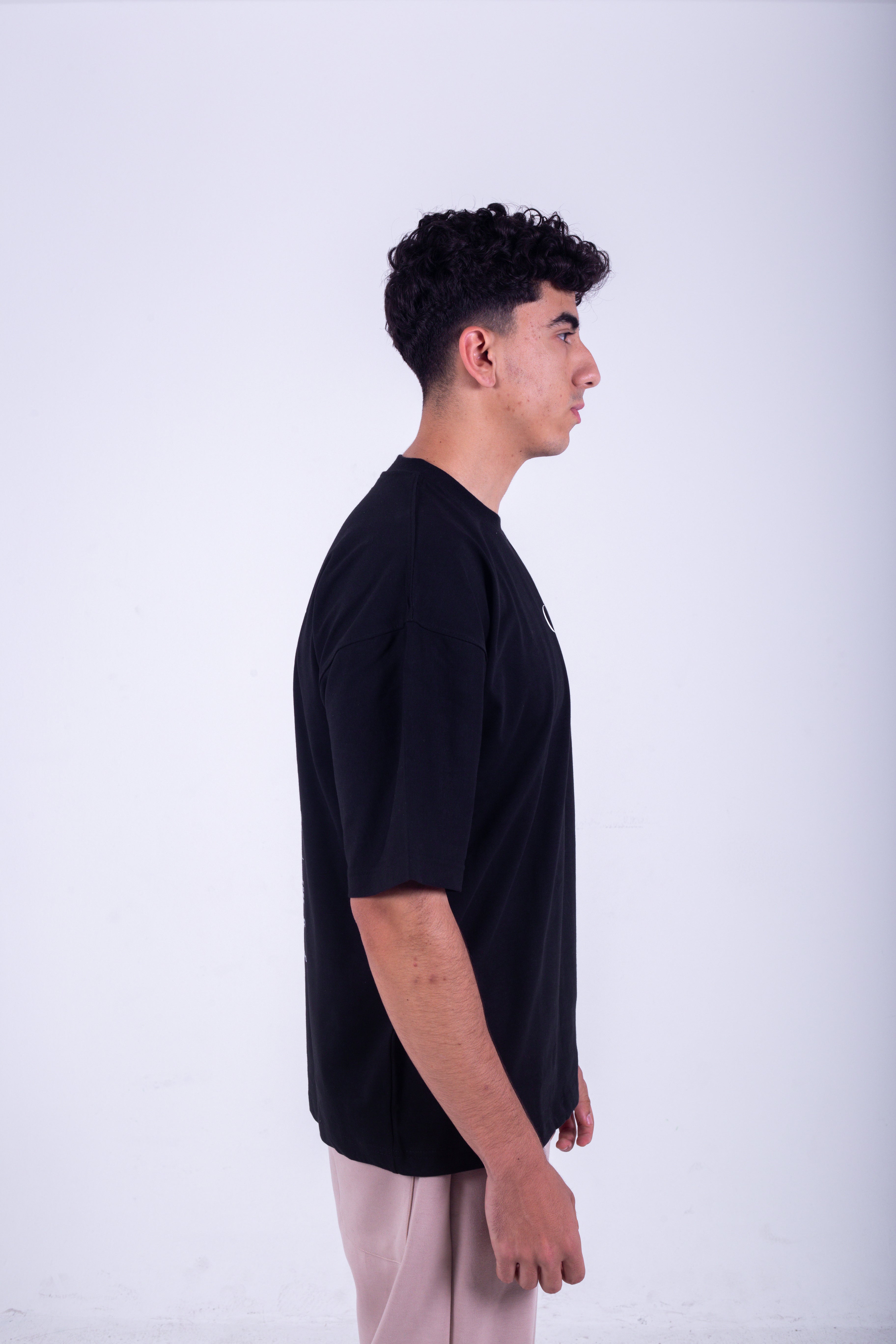 GRID Oversized T-Shirt - Black