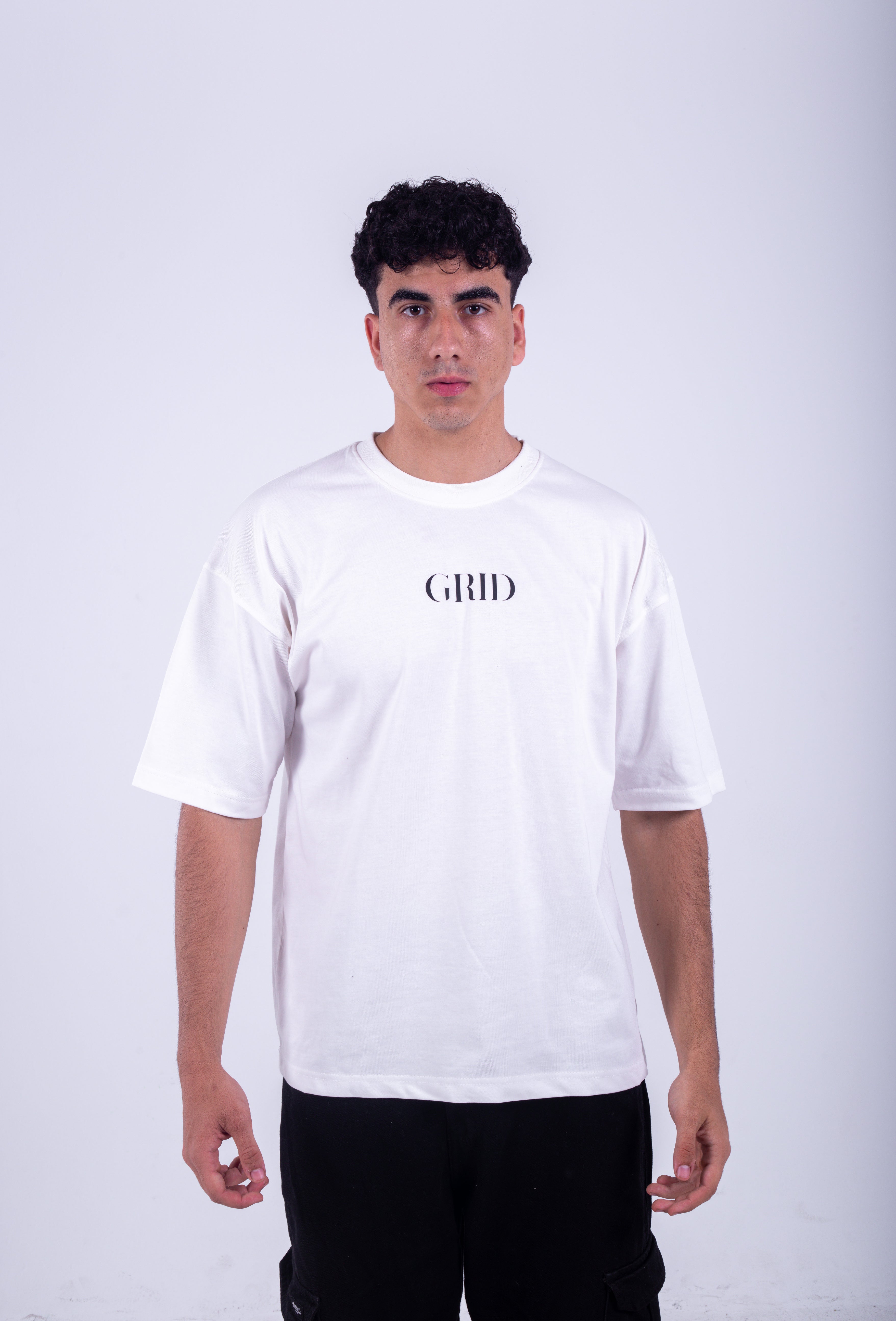 GRID Oversized T-Shirt - White