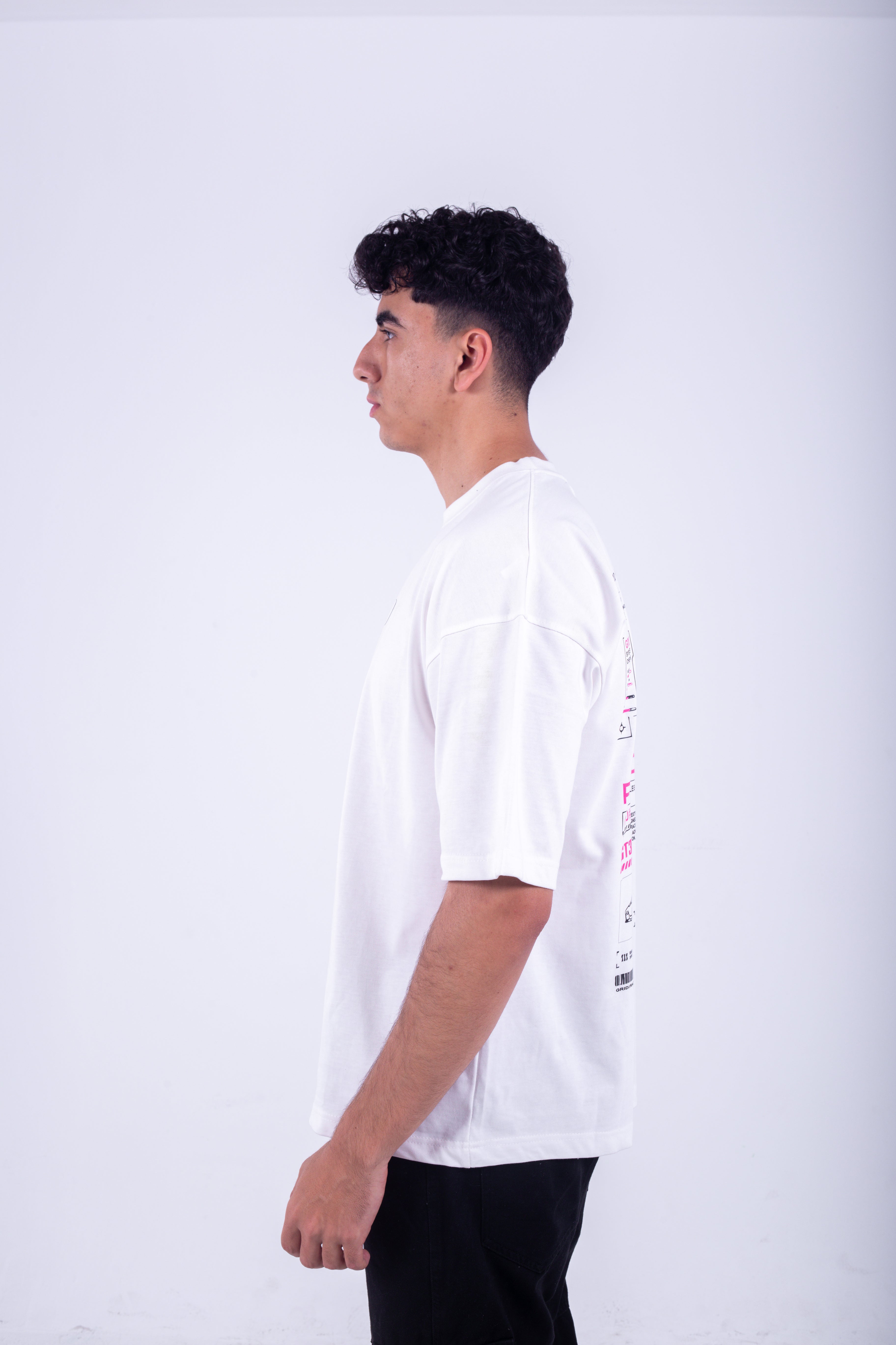 GRID Oversized T-Shirt - White
