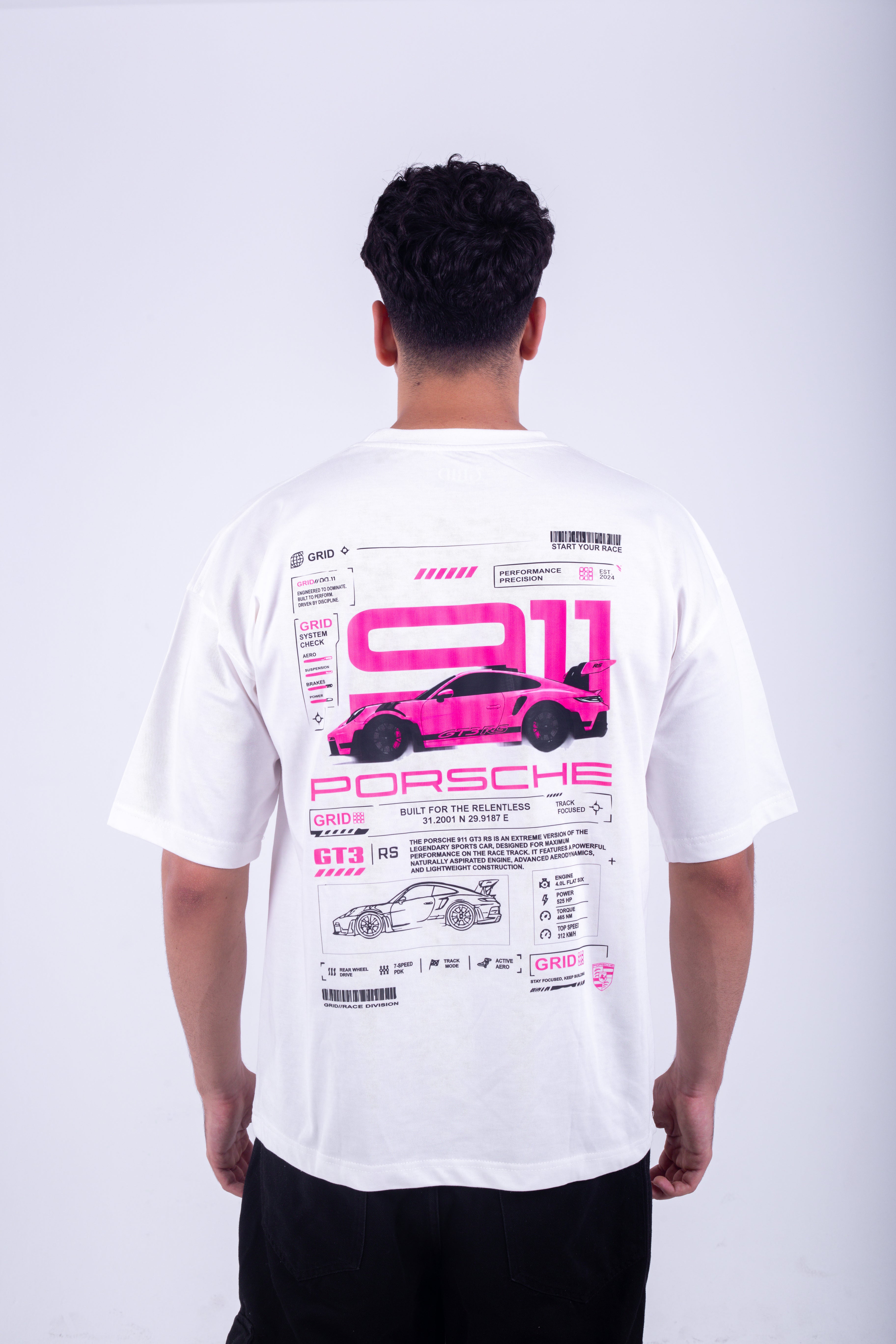 GRID Oversized T-Shirt - White
