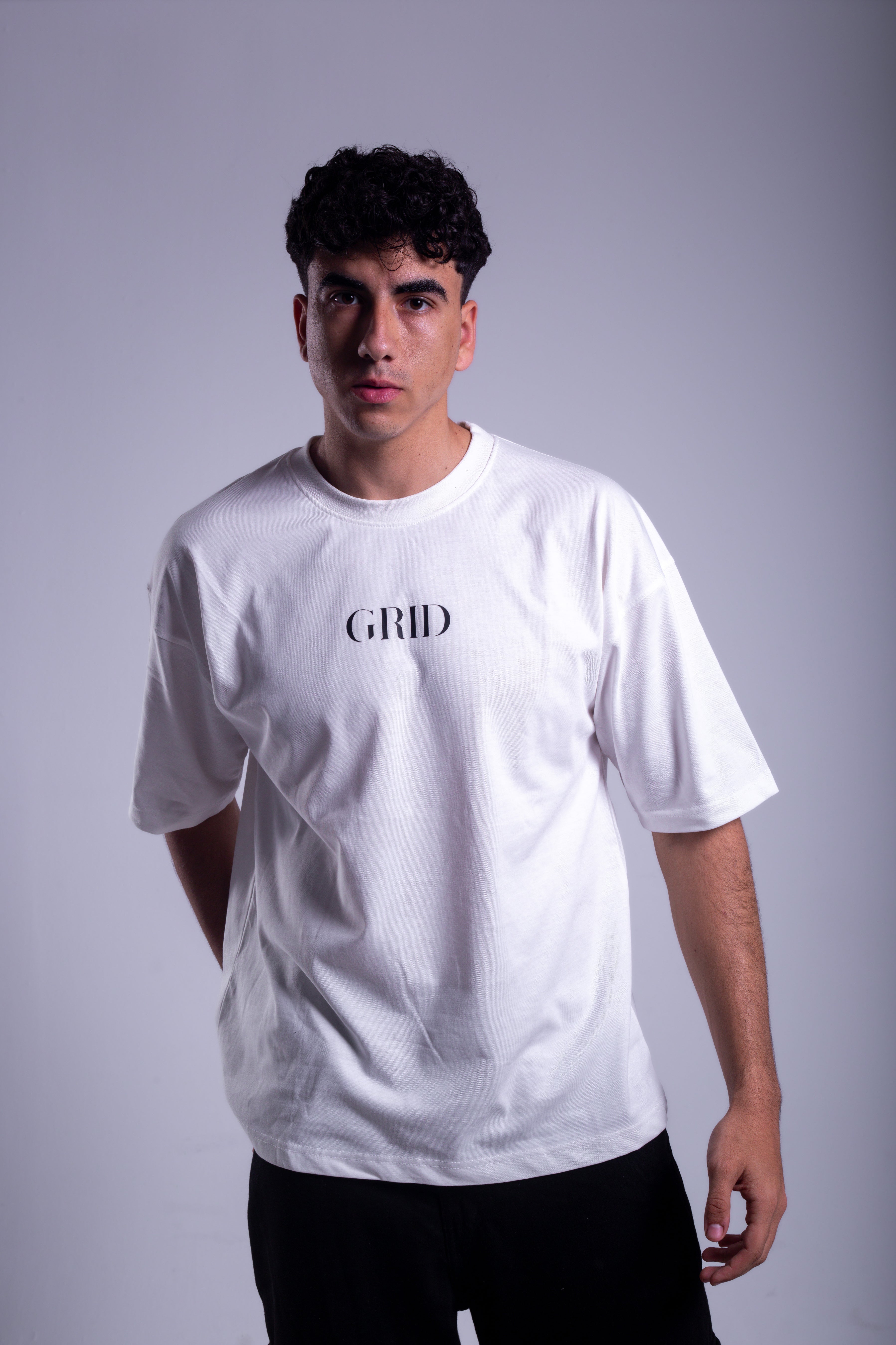 GRID Oversized T-Shirt - White