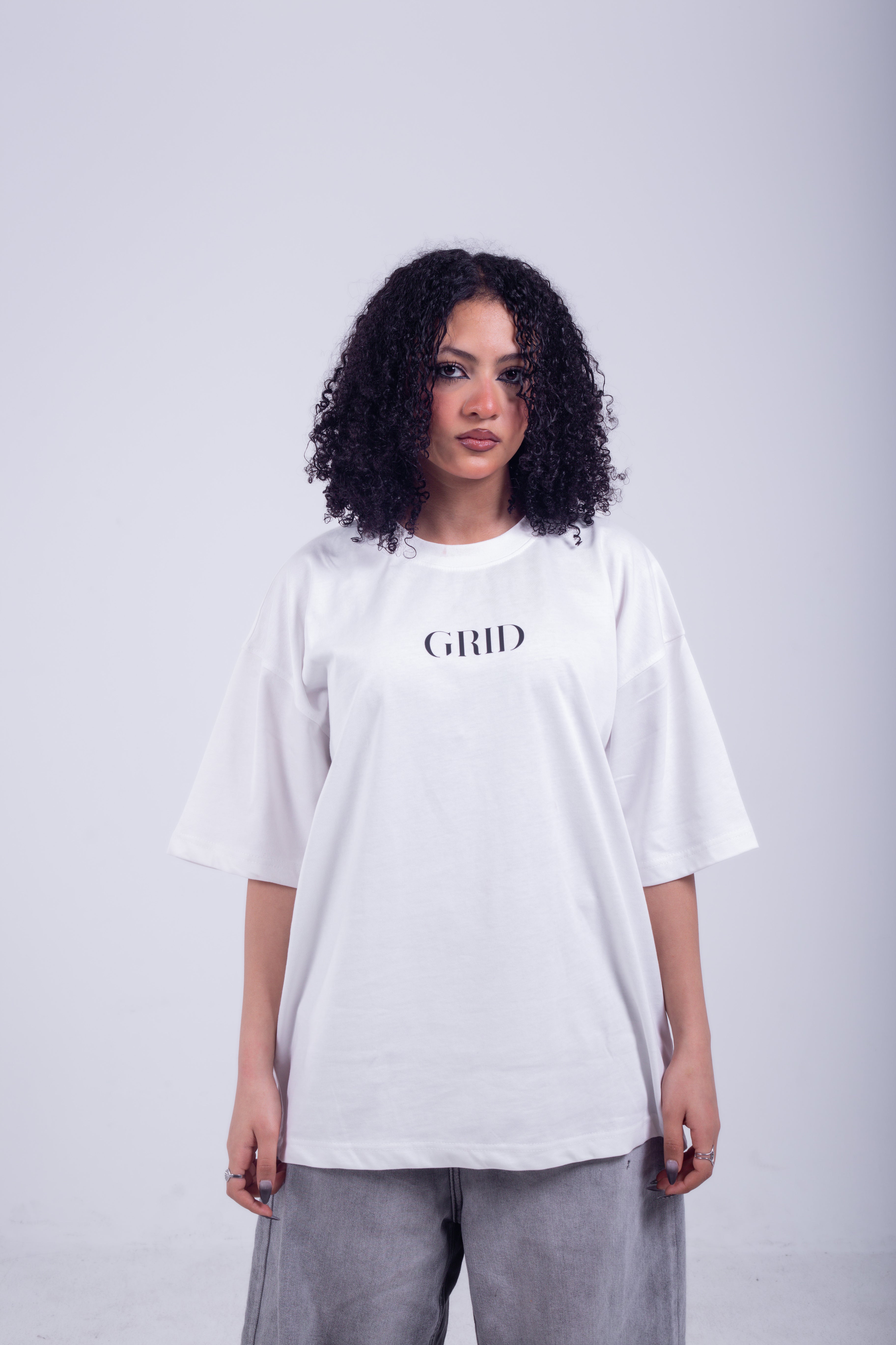 GRID Oversized T-Shirt - White