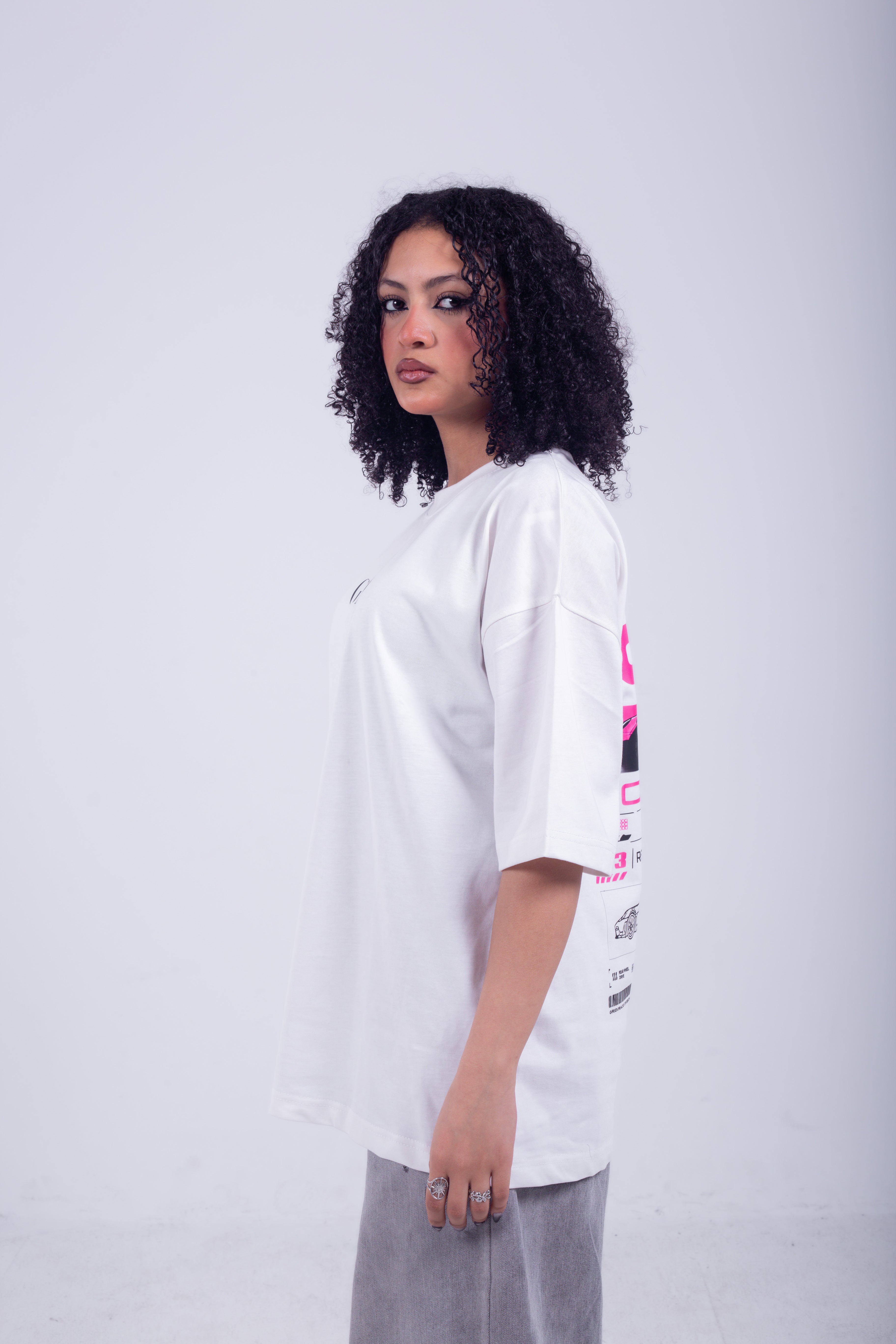 GRID Oversized T-Shirt - White