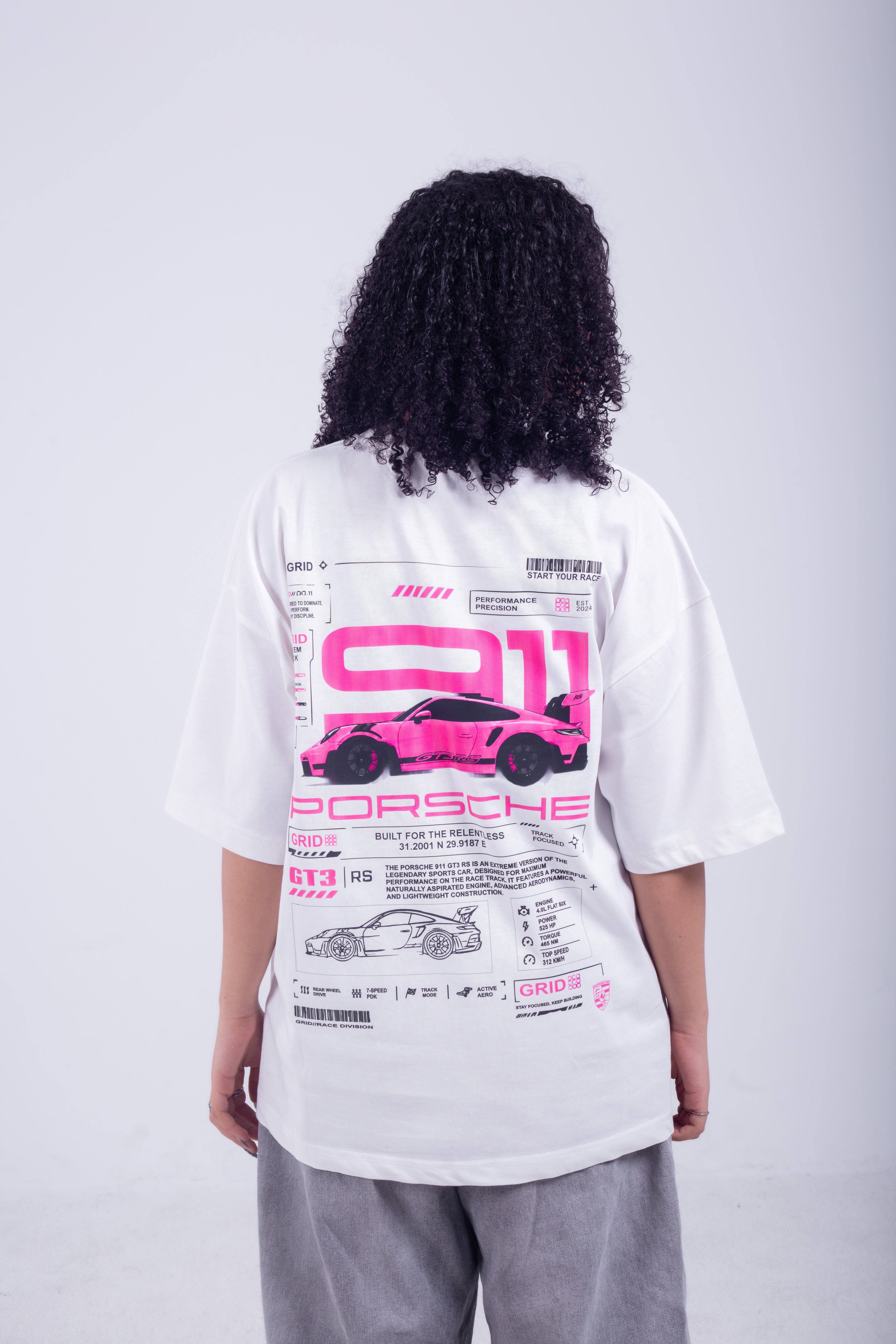 GRID Oversized T-Shirt - White