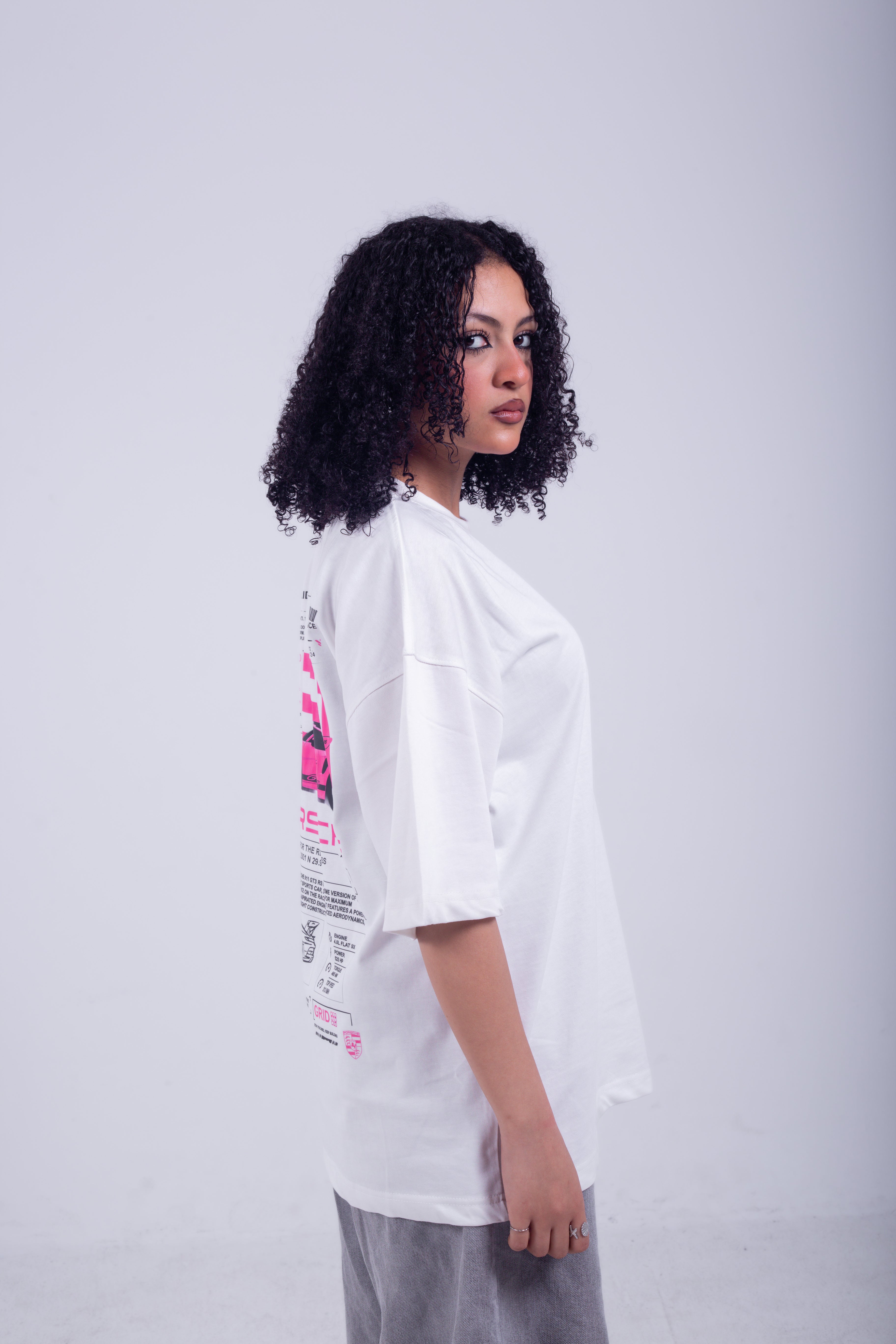 GRID Oversized T-Shirt - White