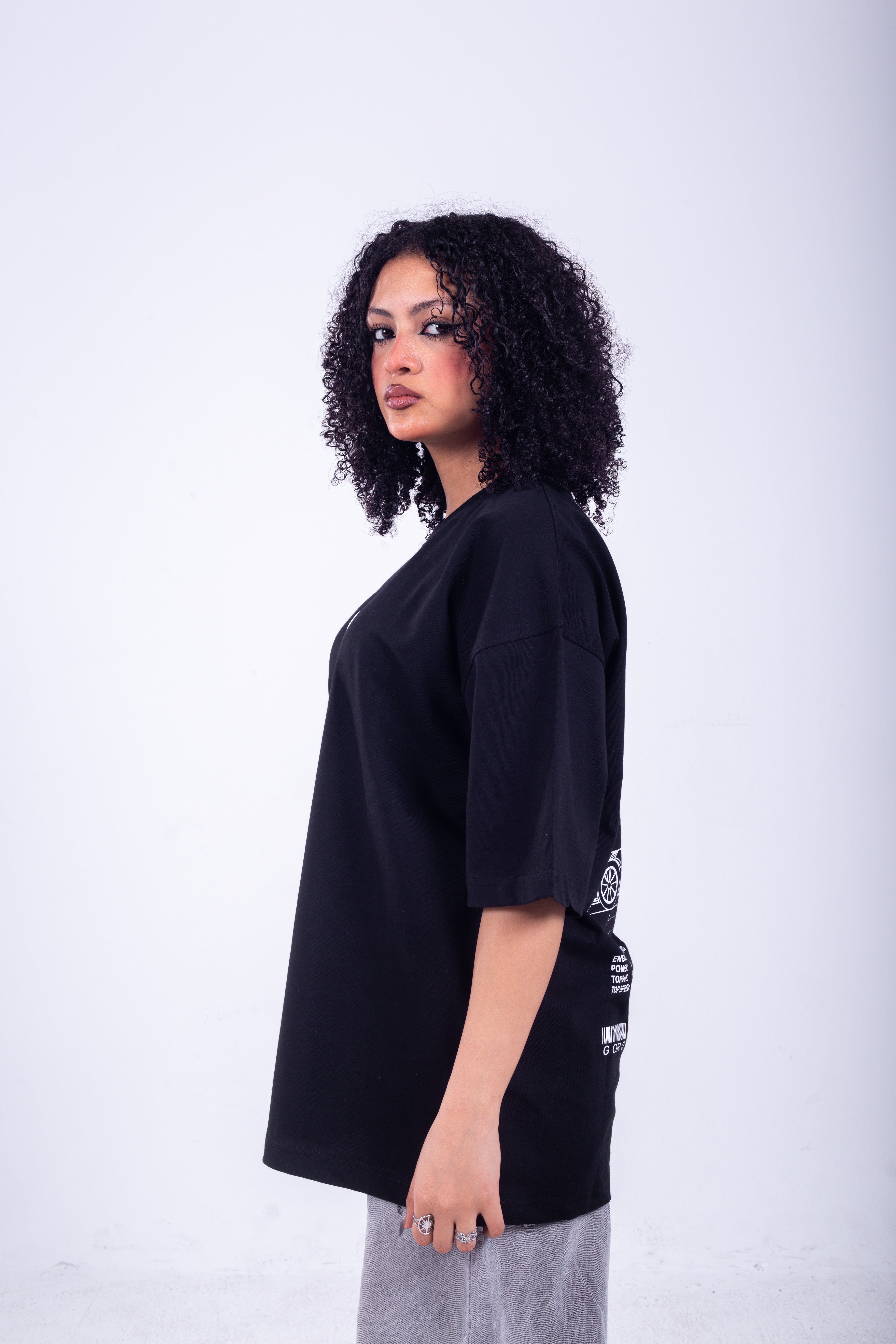 GRID Oversized T-Shirt - Black